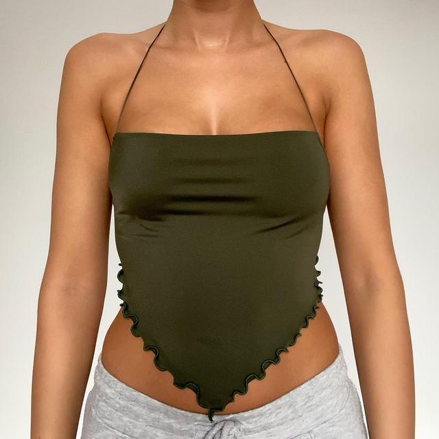 Handmade Women's Crop top - Green - XS on Productcaster.