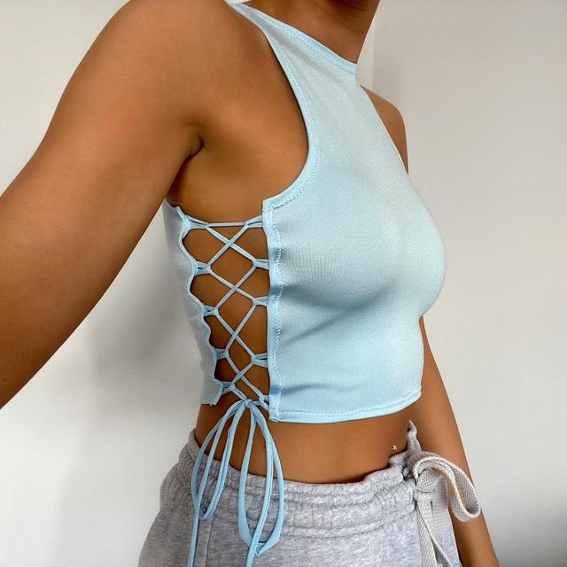 Handmade Women's Crop top - Blue - XL on Productcaster.