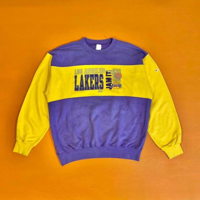 Champion Men's Sweatshirt - Yellow - L on Productcaster.