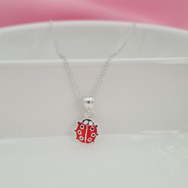 Kids' Necklace - Silver/Red on Productcaster.