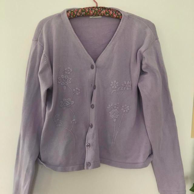 Vintage Women's Cardigan - Purple - M on Productcaster.