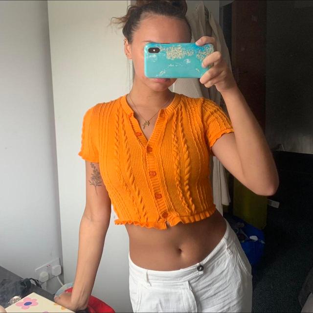 Zara Women's Crop top - Orange - S on Productcaster.