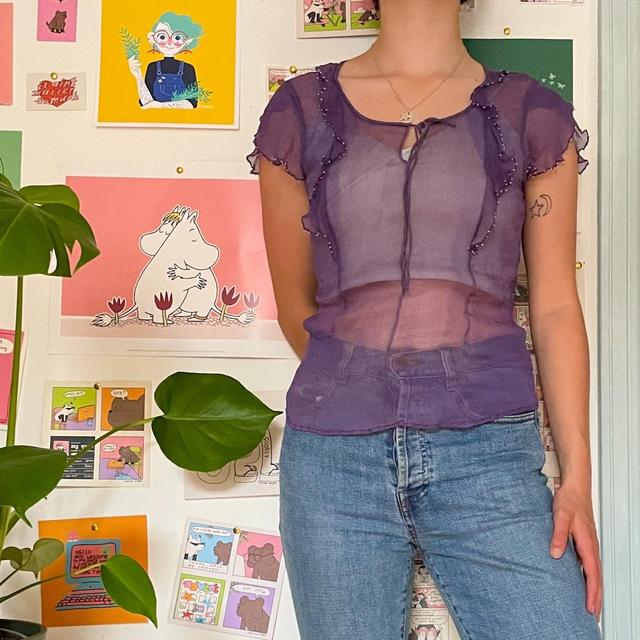 Vintage Women's T-shirt - Purple - S on Productcaster.