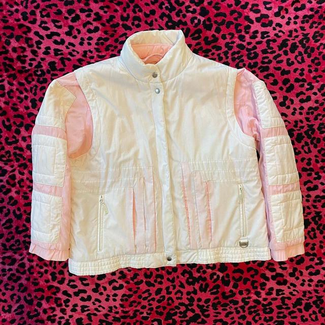 Vintage Women's Puffer Jacket - White - L on Productcaster.