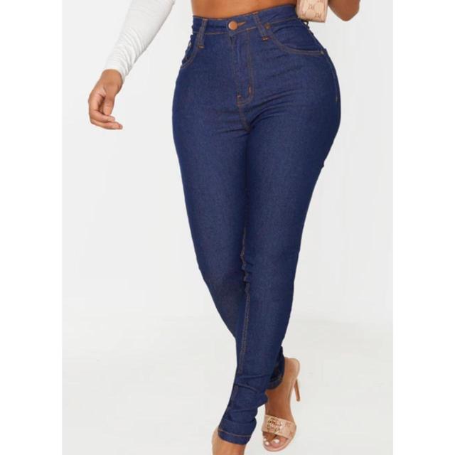 PrettyLittleThing Women's High waisted Jeans - Navy - UK 14 on Productcaster.