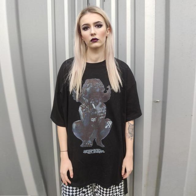 Handmade Women's T-shirt - Black - XL on Productcaster.