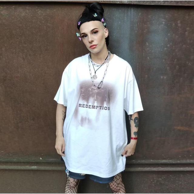 Handmade Women's T-shirt - White - XXL on Productcaster.