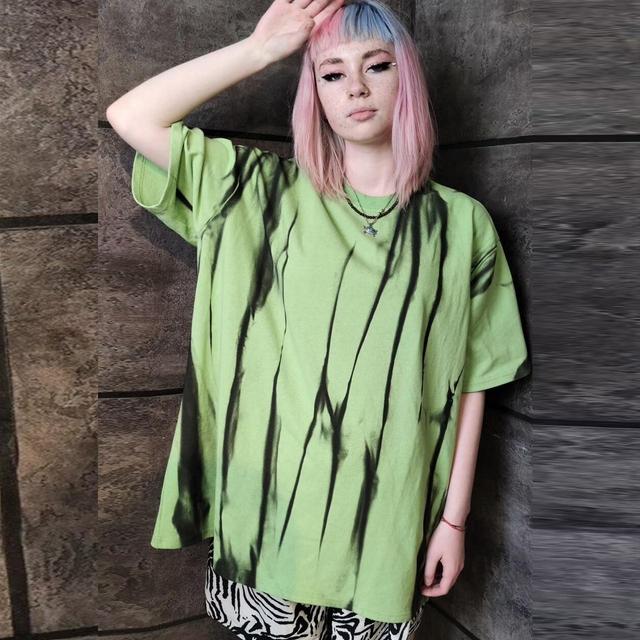 Handmade Women's T-shirt - Green - One size on Productcaster.