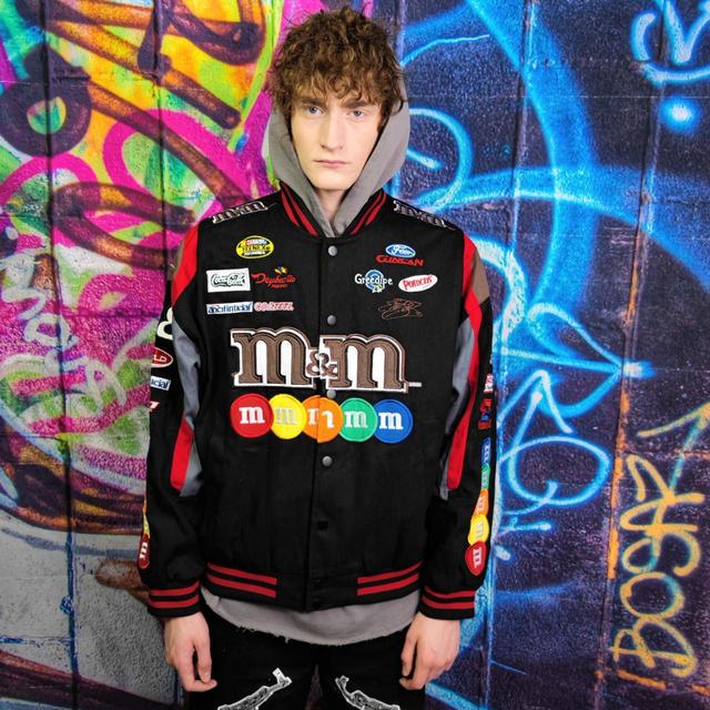 Custom Men's Varsity Jacket - Black/Red - M on Productcaster.