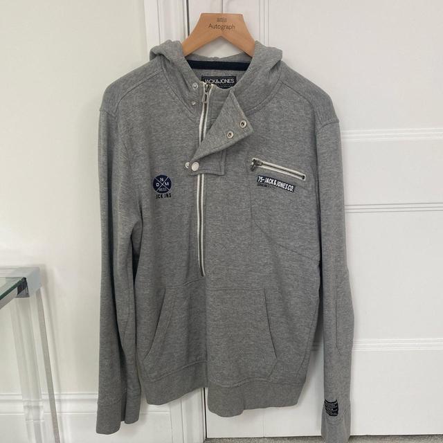 Jack & Jones Men's Hoodie - Grey - M on Productcaster.