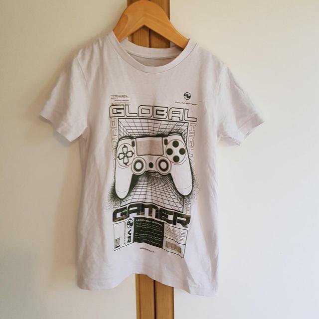 No News Kids' T-shirt - White/Khaki on Productcaster.