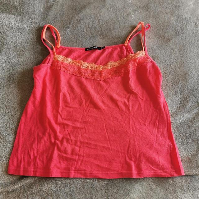 Primark Women's Vest - Pink/Orange - 12 on Productcaster.