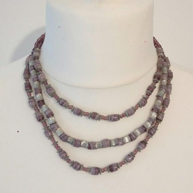 Vintage Women's Necklace - Purple on Productcaster.