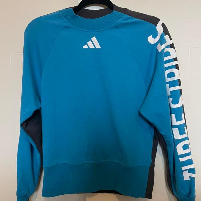 Adidas Women's Sweatshirt - Blue - XS on Productcaster.