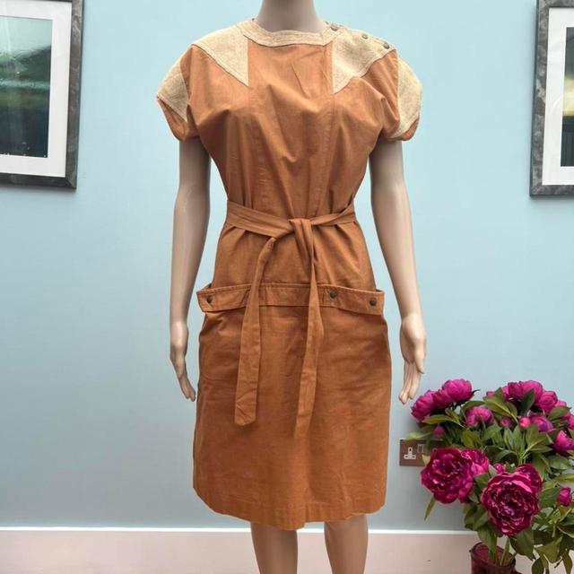 Vintage Women's A-line Dress - Tan - 8 on Productcaster.