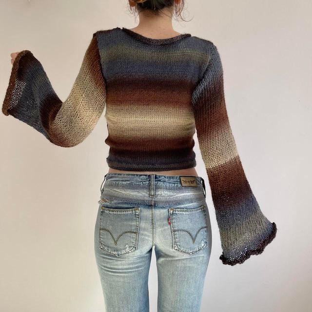 Handmade Women's Jumper - Blue/Brown - L on Productcaster.