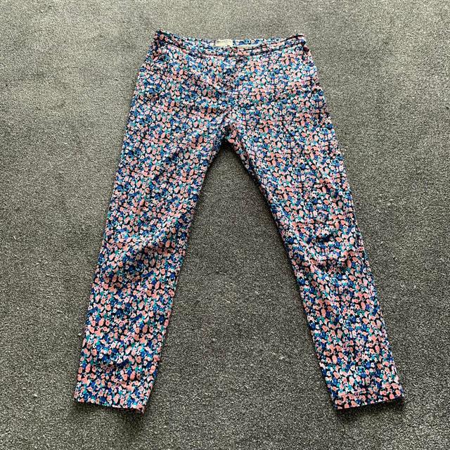 Preloved Women's Slim Trousers - Blue/Multi - UK 16 on Productcaster.