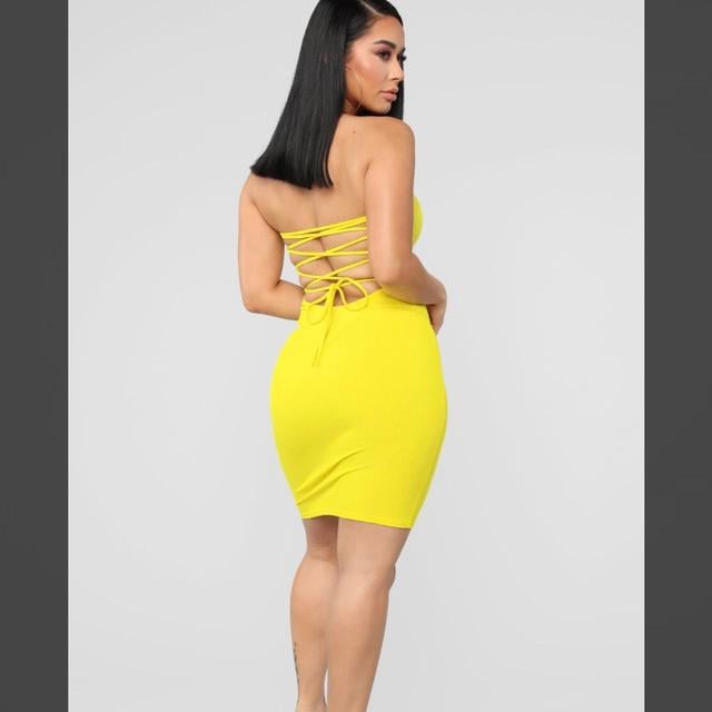 Fashion Nova Women's Dress - Yellow - 10 on Productcaster.