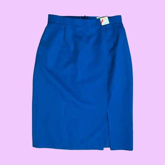 Vintage Women's Midi Skirt - Blue - UK 12 on Productcaster.