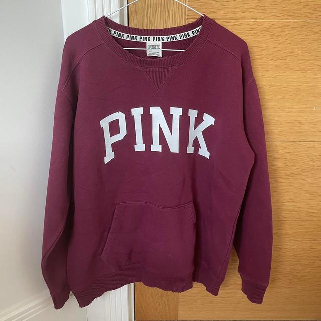 Victoria's Secret Women's Sweatshirt - Burgundy - S on Productcaster.