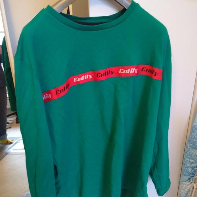 Vintage Men's Sweatshirt - Green - L on Productcaster.