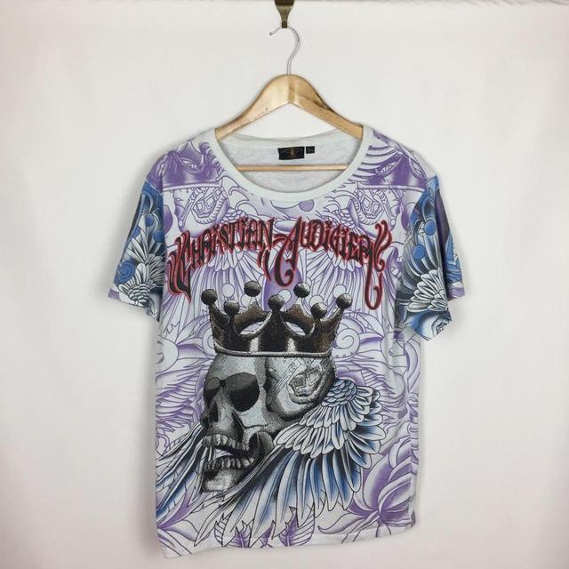 Ed Hardy Men's T-shirt - White - L on Productcaster.