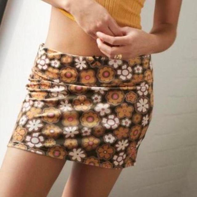 Urban Outfitters Women's Mini Skirt - Brown/Tan - UK 6 on Productcaster.