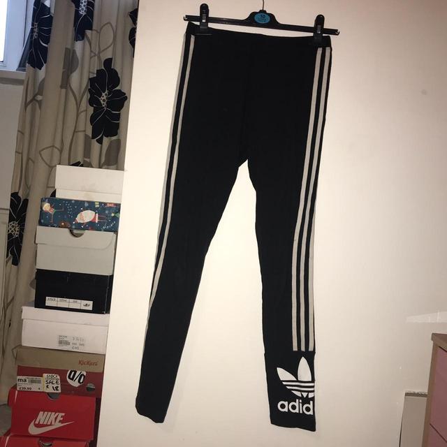 Adidas Women's Leggings - Black/White - UK 8 on Productcaster.