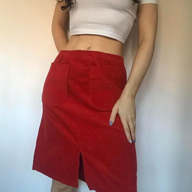 Vintage Women's Mini Skirt - Red - 32" on Productcaster.