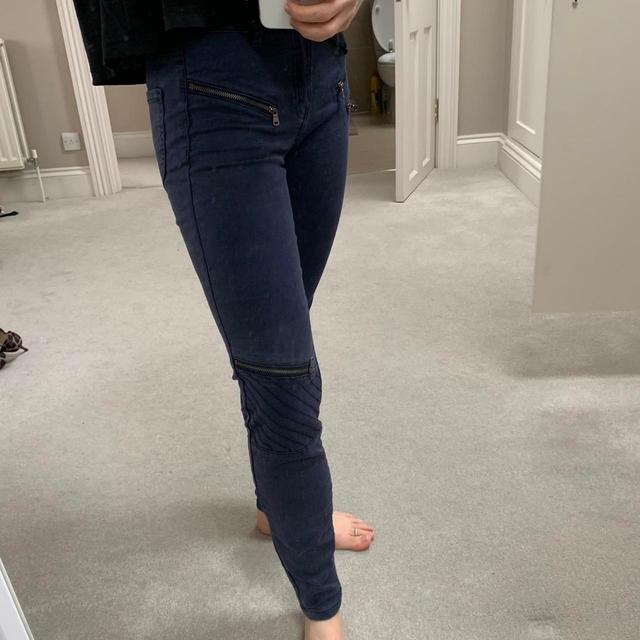 Zara Women's Skinny Cargo Trousers - Navy - XS on Productcaster.