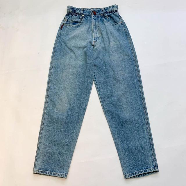 Vintage Women's High waisted Stone-washed Jeans - Blue - UK 8 on Productcaster.