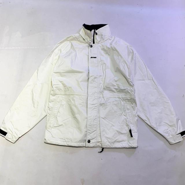 Vintage Men's Windbreaker Jacket - White - XL on Productcaster.