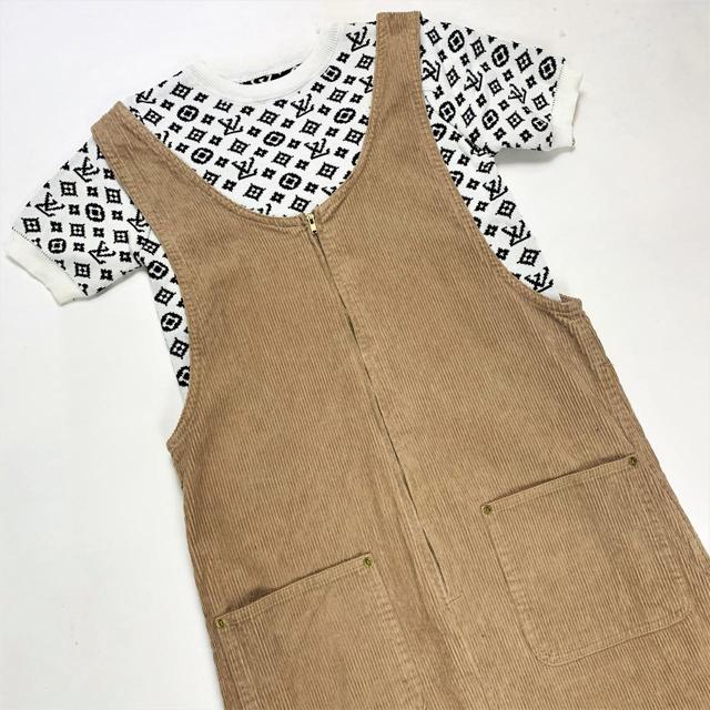 Vintage Women's Mini Dress - Tan - S on Productcaster.