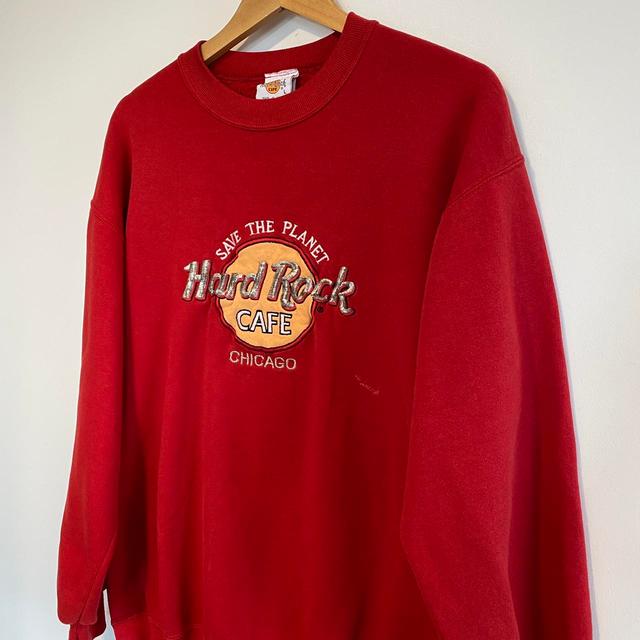 Hard Rock Cafe Men's Sweatshirt - Red - M on Productcaster.