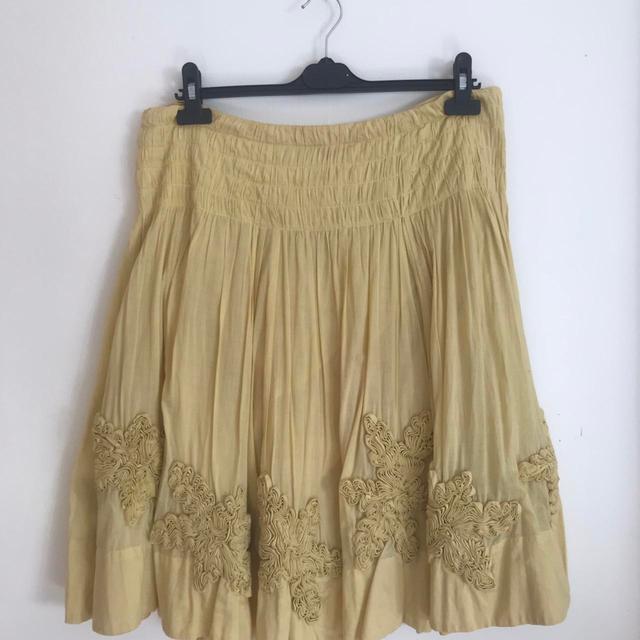 Nicole Farhi Women's Cotton Skirt - Yellow/Gold - UK 14 on Productcaster.