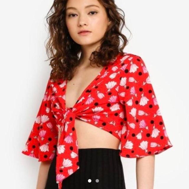 Topshop Women's Crop top - Red/White - 10 on Productcaster.