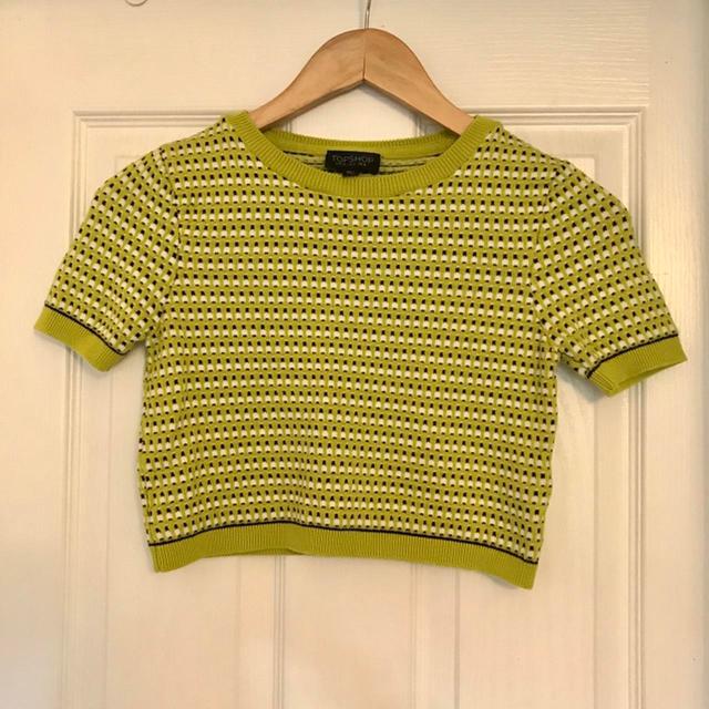 Topshop Women's Crop top - Green/Yellow - 8 on Productcaster.