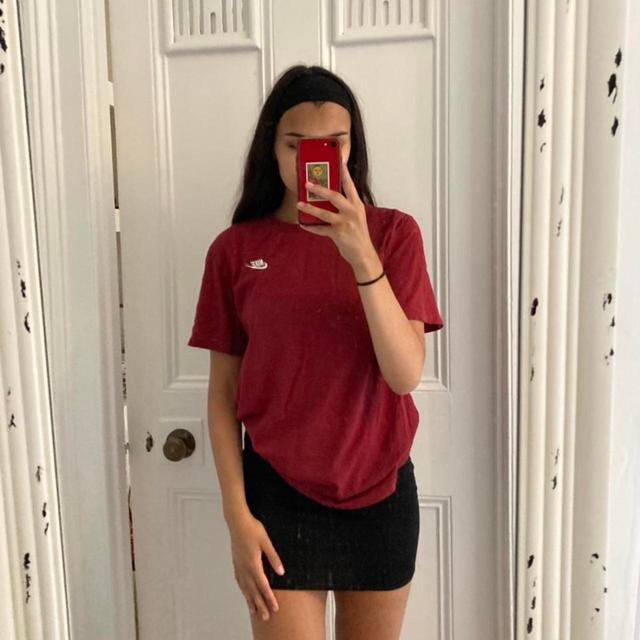 Nike Women's T-shirt - Burgundy - 6 on Productcaster.