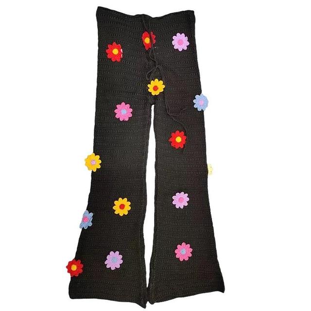 Women's Flare Embroidered Trousers - Multi - UK 4 on Productcaster.