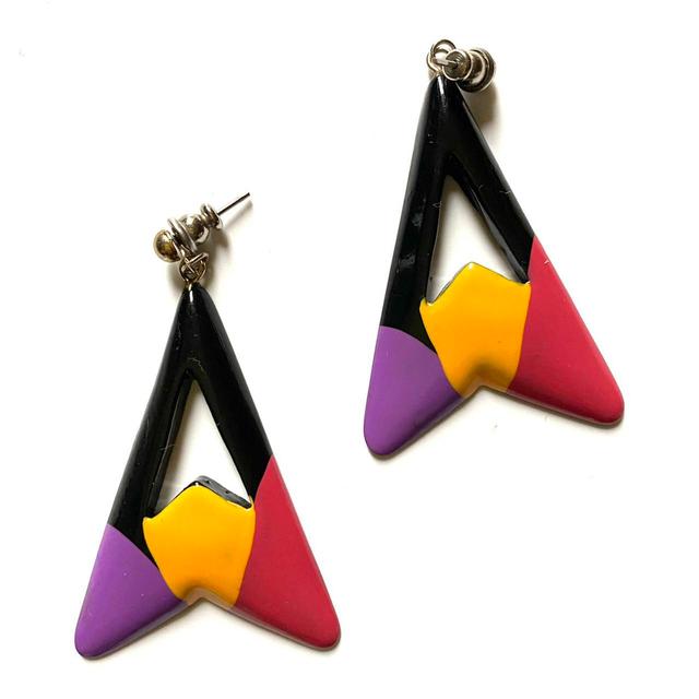 Vintage Women's Earrings - Black on Productcaster.