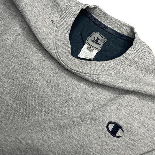 Champion Men's Sweatshirt - Grey/Navy - L on Productcaster.