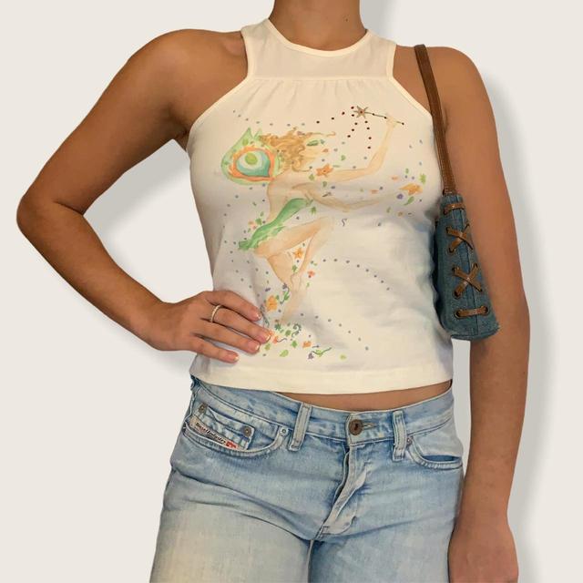 Vintage Women's Crop top - White - 8 on Productcaster.