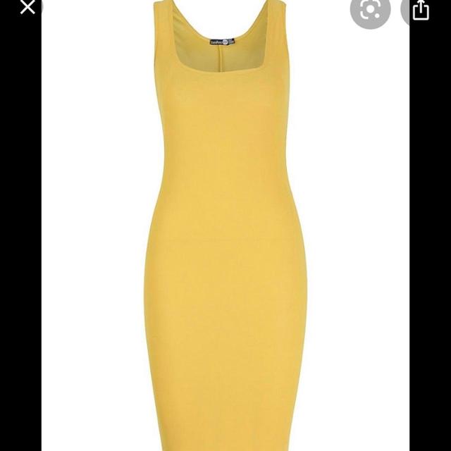 Boohoo Women's Midi Dress - Yellow - 10 on Productcaster.