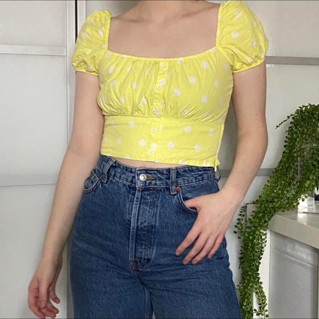 Zara Women's Crop top - Yellow - 8 on Productcaster.