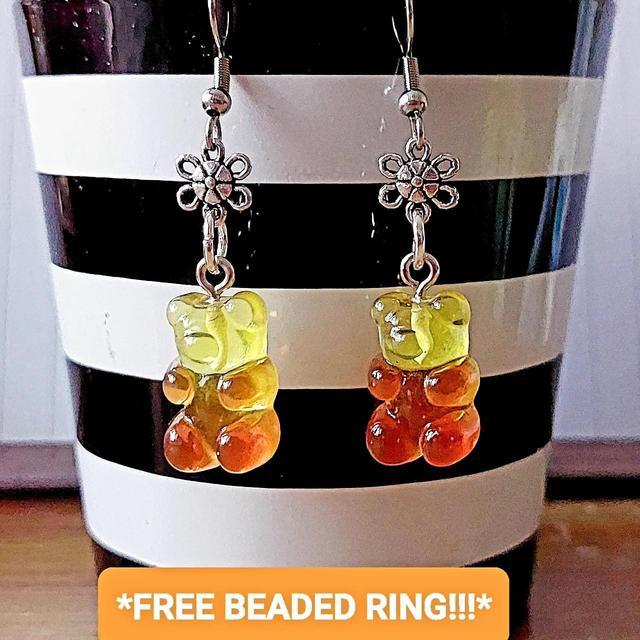 Handmade Women's Earrings - Yellow on Productcaster.