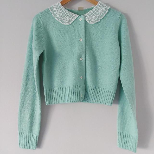 Urban Outfitters Women's Cardigan - White/Green - M on Productcaster.