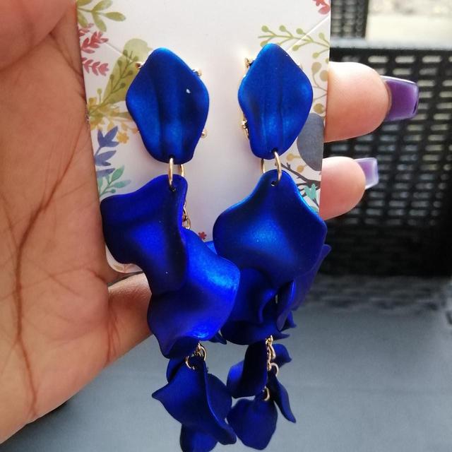 Handmade Women's Earrings - Blue on Productcaster.