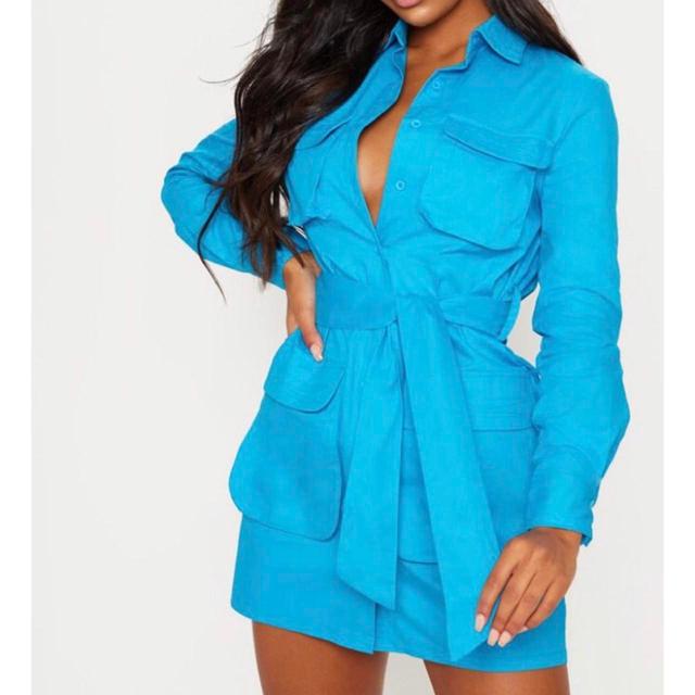 PrettyLittleThing Women's Dress - Blue - 10 on Productcaster.