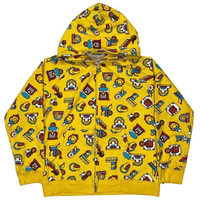 BAPE Men's Hoodie - Yellow/Multi - M on Productcaster.