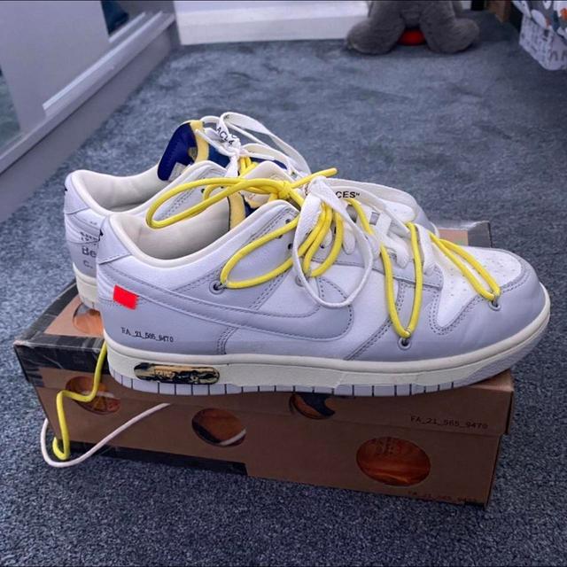 Off-White Men's Trainers - Grey/Yellow - UK 7 on Productcaster.